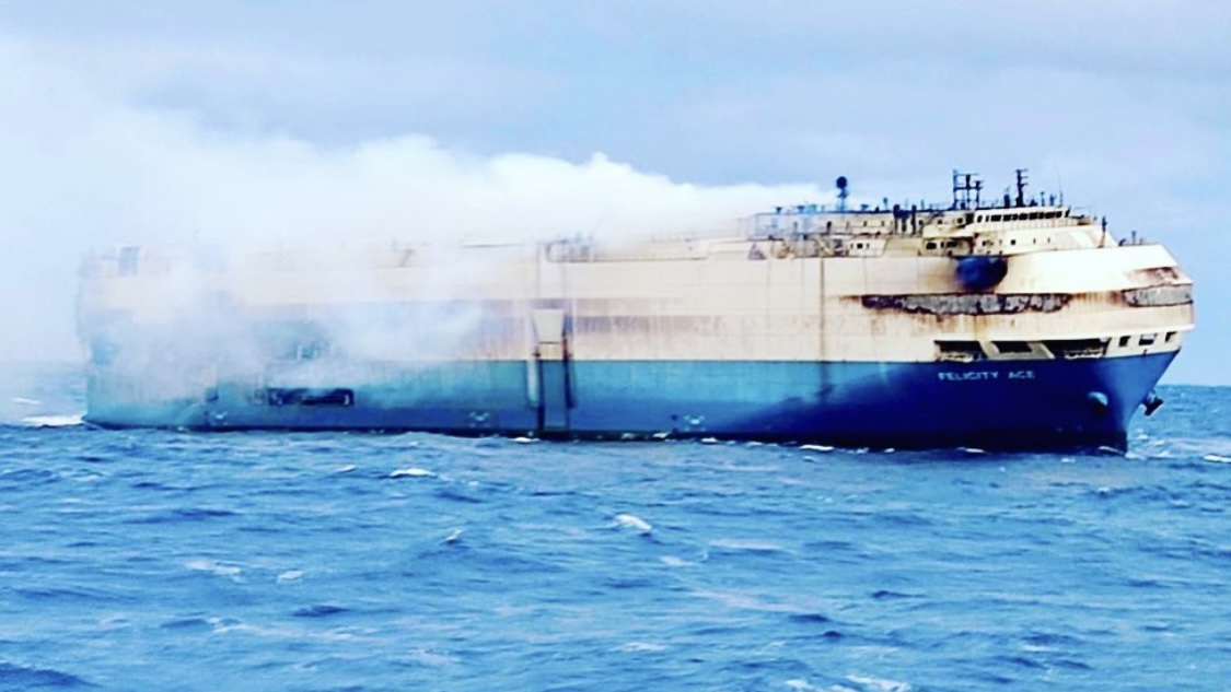 Cargo Ship Car Fire 